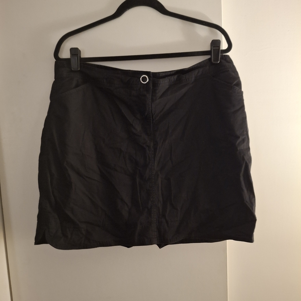 Coral Bay Women's Black Skort With Silver Button Detail